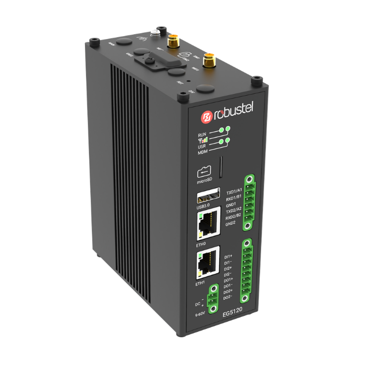 Gateway Industrial de Edge Computing EG5120 (Wi-Fi, Processador com NPU para IA na Borda, Dual-SIM, Suporte a Docker, Linux Industrial)